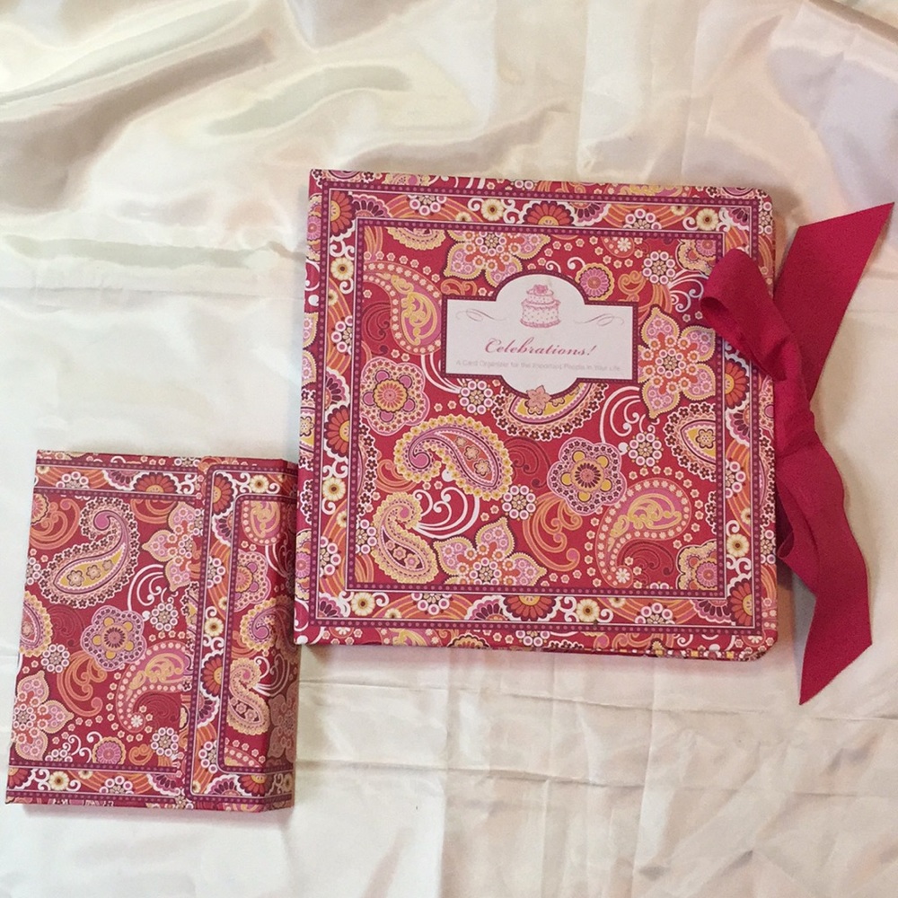 Vera Bradley card organizer w/matching notepad